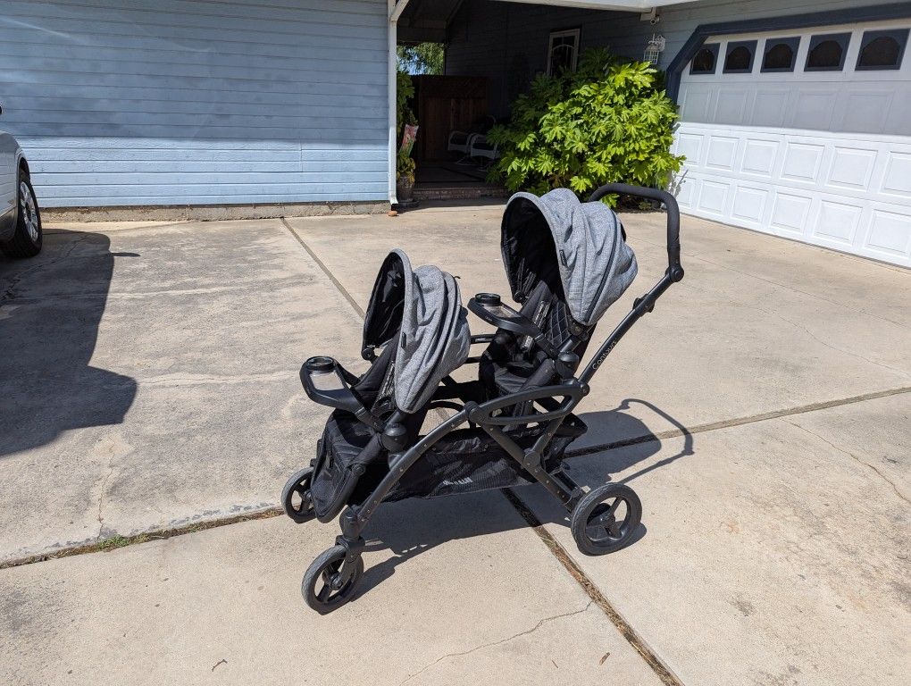 Contours Options Elite V2 Convertible Modular Tandem Double Baby & Toddler Stroller With 2 Snack Trays