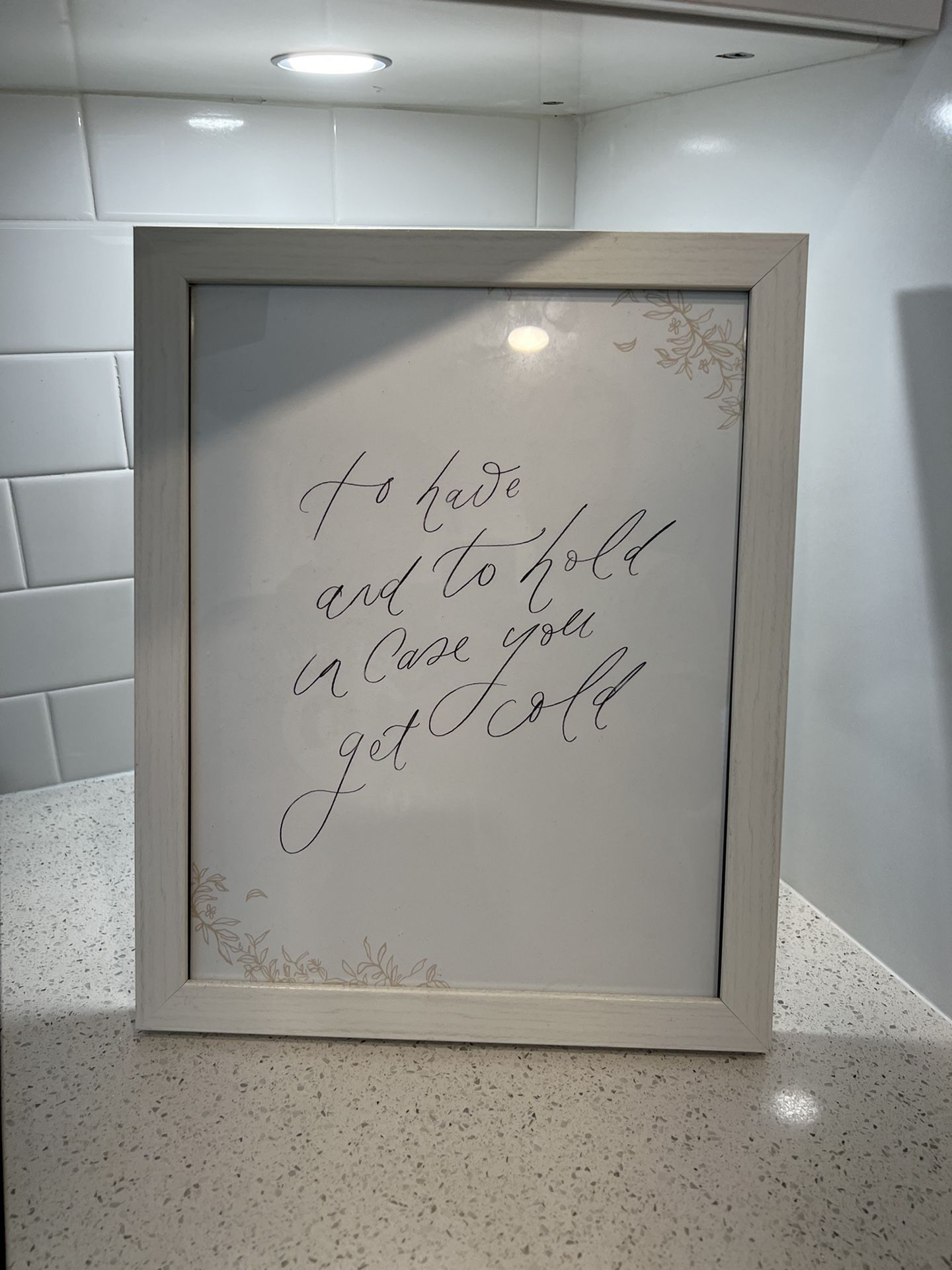 Framed Hand Written Wedding Sign