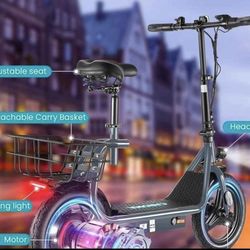 Caroma Electric Scooter with Seat, 1200W Peak 30 Miles Range 20Mph Top Speed, Foldable Electric Scooter for Adults