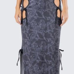 Finesse jasper black maxi dress runway cutout high slit dress y2k sexy