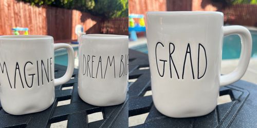 Rae Dunn 3-Mug Bundle Set - Imagine, Dream Big, Grad
