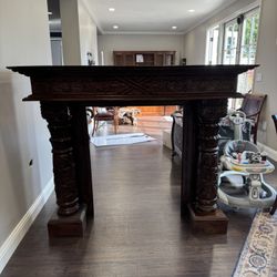 antique solid wood mantle (rare)