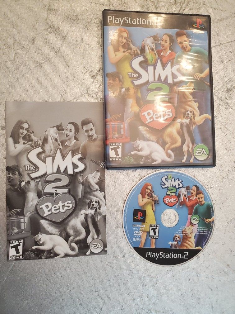 Playstation 2 video game(PS2) The Sims 2 Pets w/ Manual CIB excellent condition