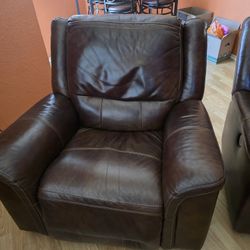 Dark Brown Leather Power Recliner Chairs