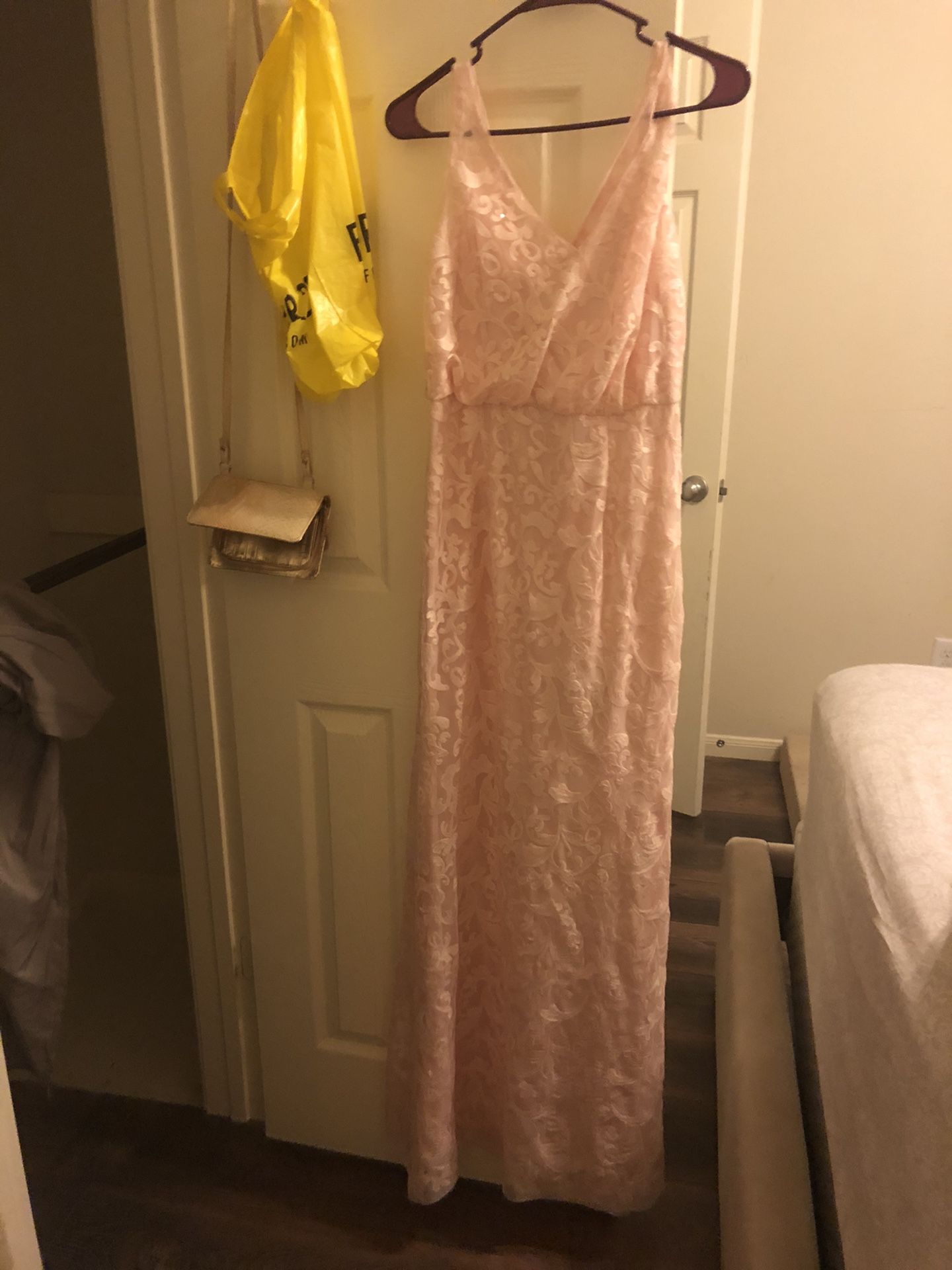 Pink floor length dress- David’s bridal new with tags
