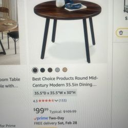  Table Brown Round