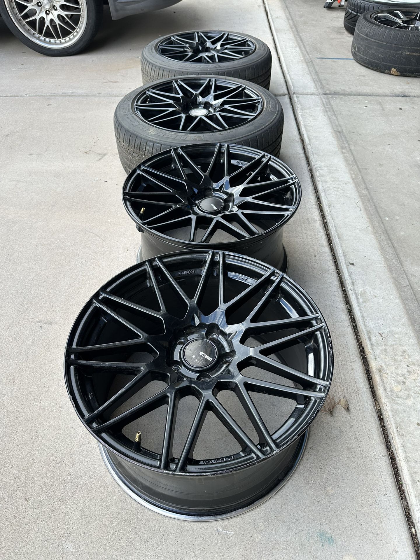 Enkei Wheels And Tires 18 Inch Staggered Rims 5x114.3