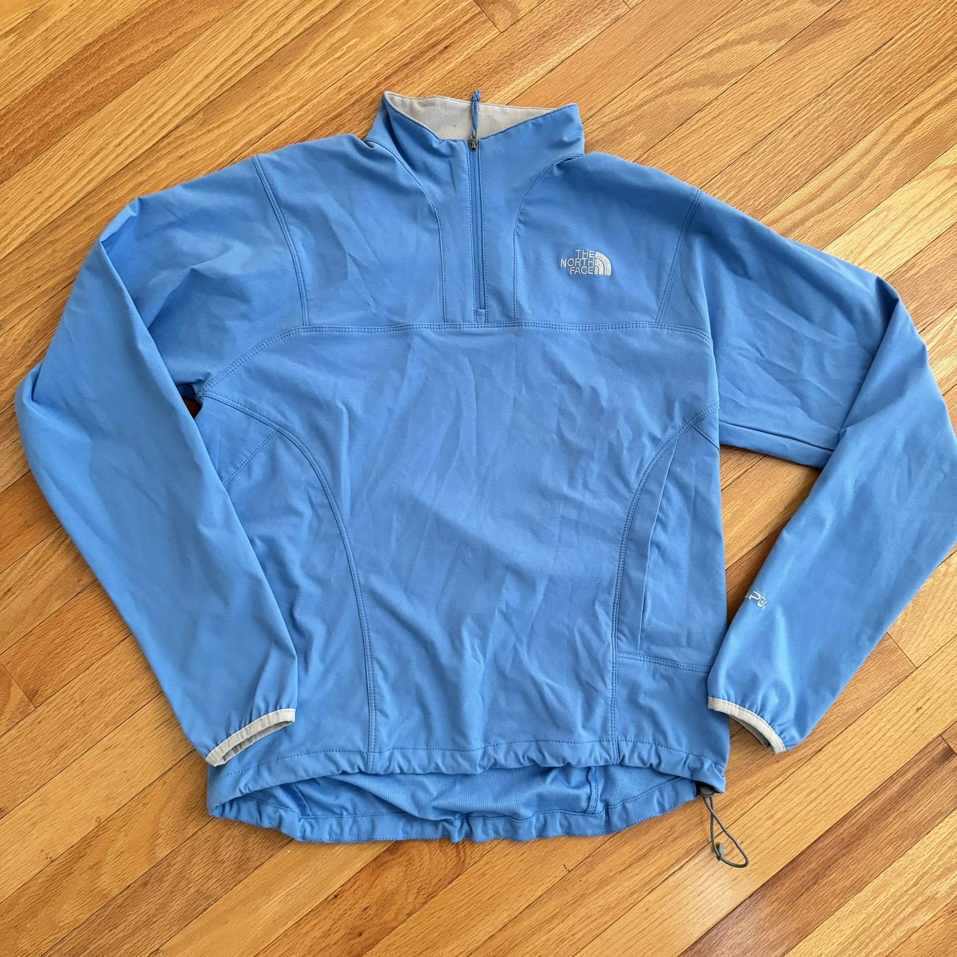 Women Medium - North Face Blue Pullover Active Jacket Quarter Zip Crewneck