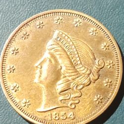 Extremely rare.1854  Kellog And Company 20 Dollar Coin