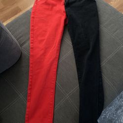 Black And Red Pants Size 34 