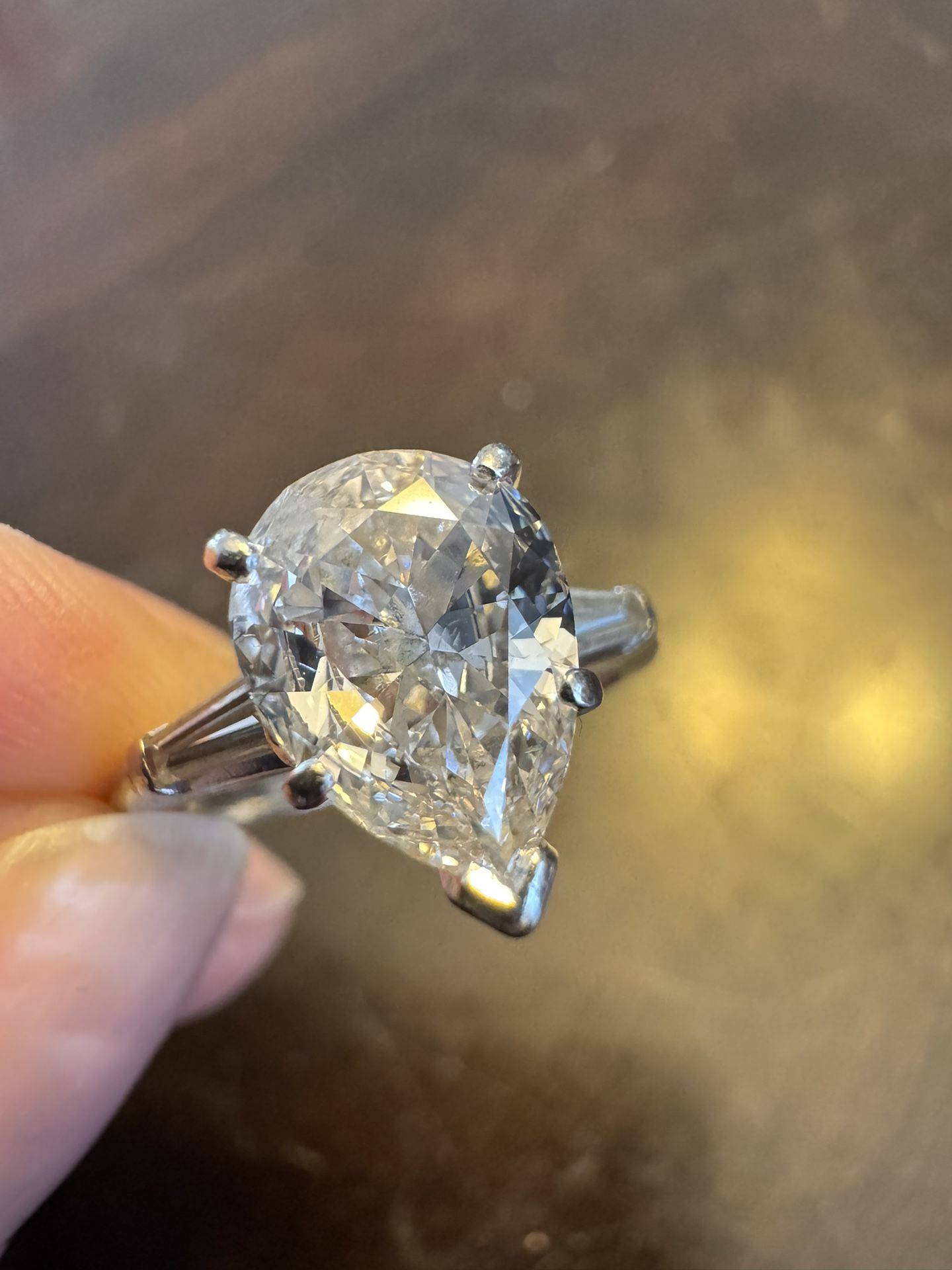 Antique Diamond & Platinum Engagement Ring 2.09 Total Carat Weight