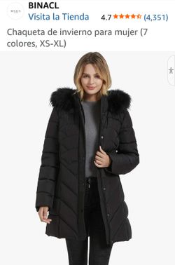 BINACL Women's Black Puffer Winter Coat