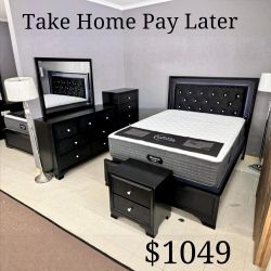 Jet Black, Sparkling, Seductive: Micah Bedroom Set