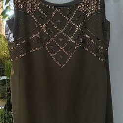 Small, Sequined, Olive Green, Mini Dress