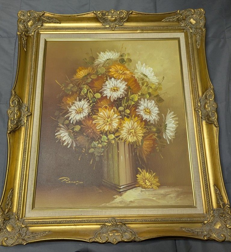 Vintage Floral Oil Painting