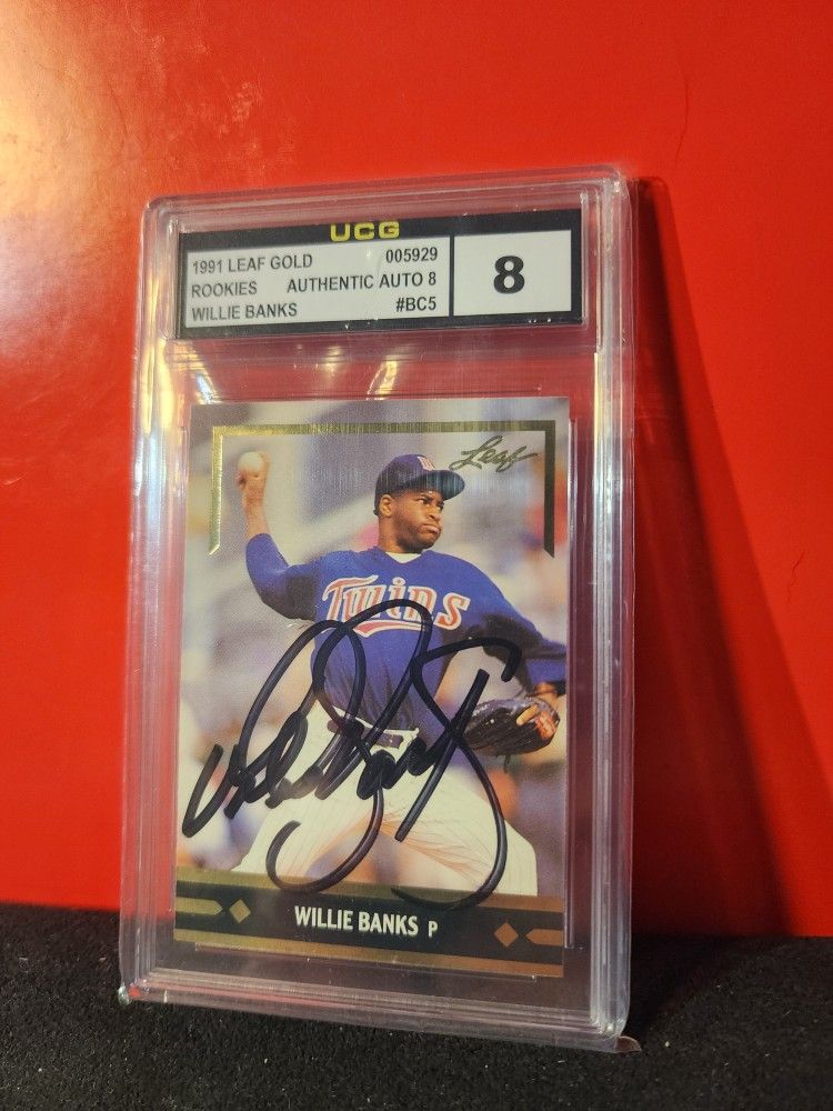 1991 Leaf Gold BC5 Willie Banks Autographed Rookie Card UCG 8 NM-MT