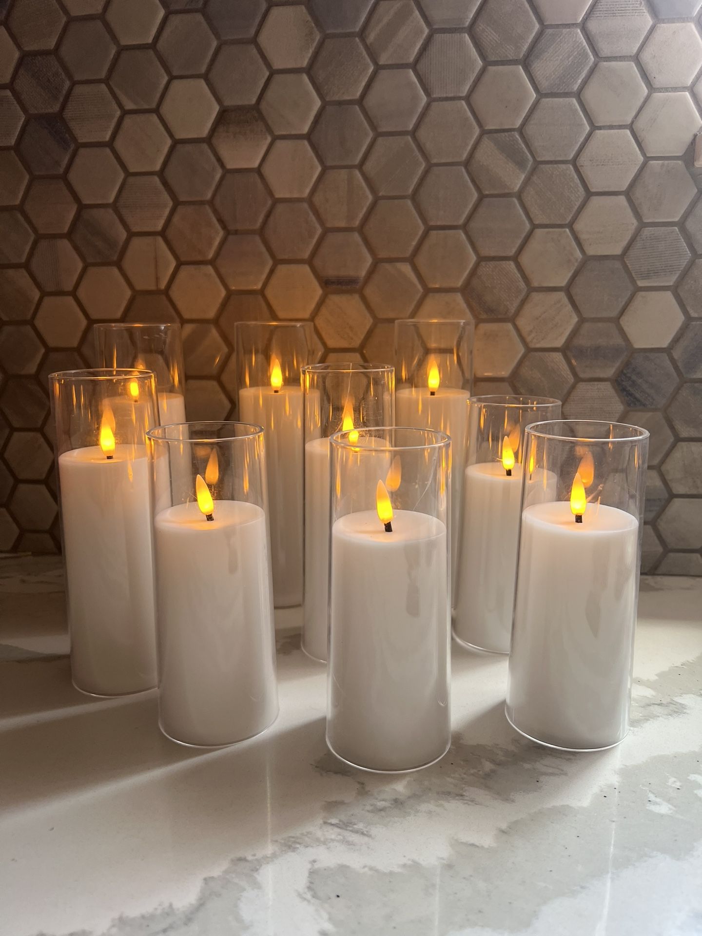 7 Flameless Candles White