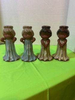 Vintage 1970s Studio Pottery Girl Candle Holders - Set of 4–$45 Cash