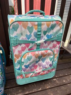 Pottery Barn kids Checked Luggage Suitcase