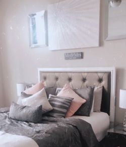 Queen Gray Comforter Set with Decorative Pillows