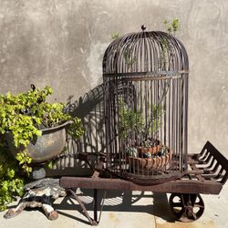 Wrought Iron Birdcage Display 