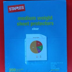 New & Sealed 
Staple. Medium weight sheet protection  clear x 200
