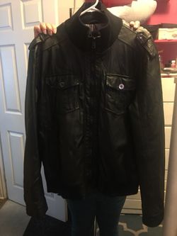 Guess leather jacket XL