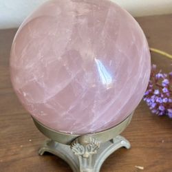 Large Rose Quartz Ball With Stand 