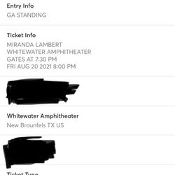 2-Miranda Lambert Tickets 75$ Each OBO