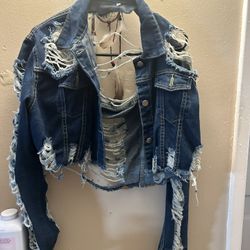 Ripped Jean Jacket 