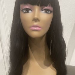 Synthetic Heat Resistant Black Color 26” Long Wig