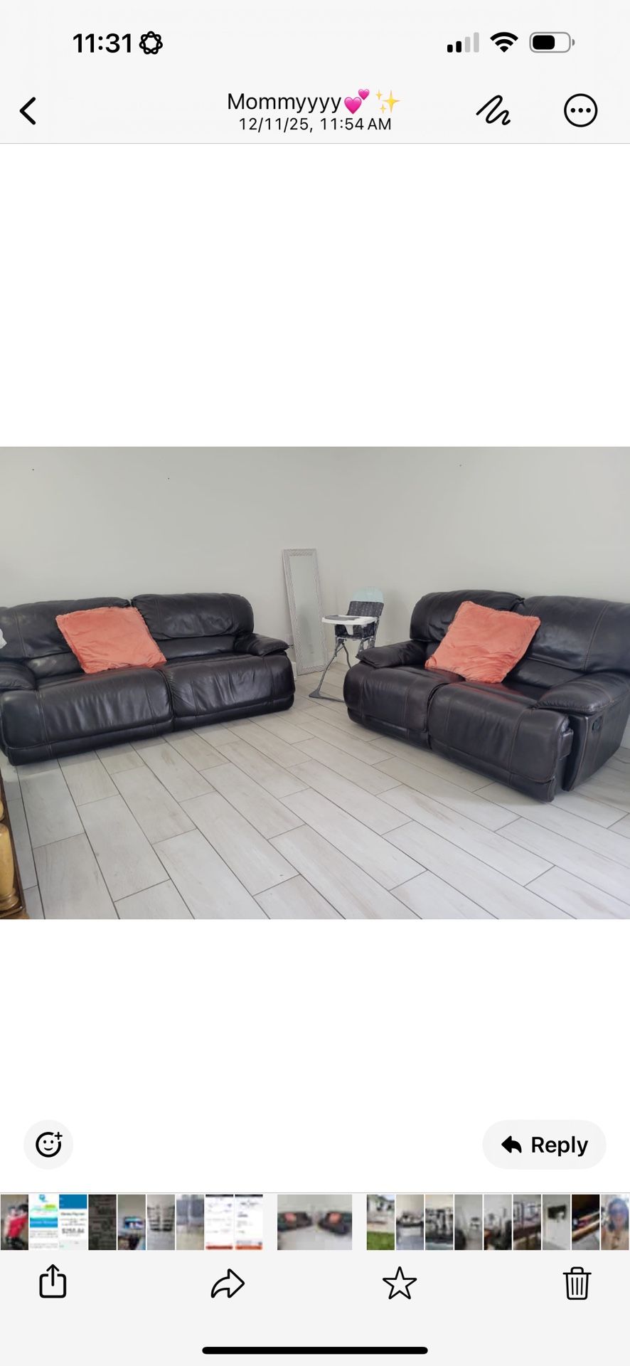 100% Leather Set Of 2