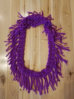 Girls Justice Purple Glitter Fringe Infinity Scarf (OS)