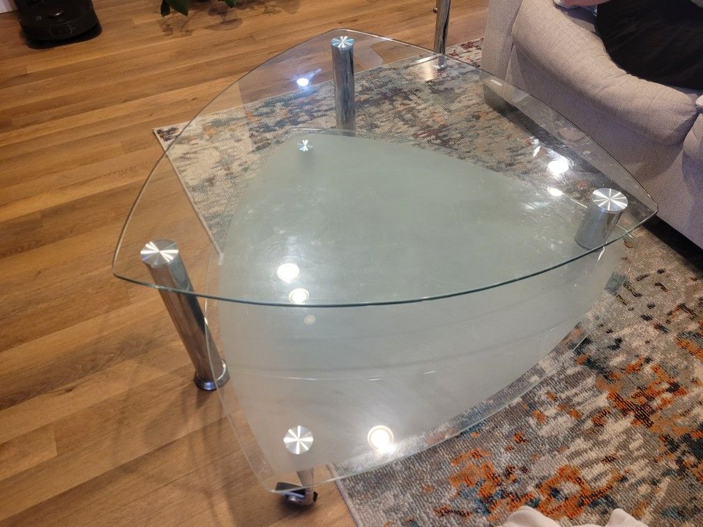 Glass Coffee Table And End Table