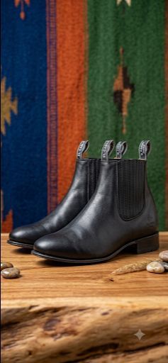 Botines charros color negro marca el canelo 9 hombre