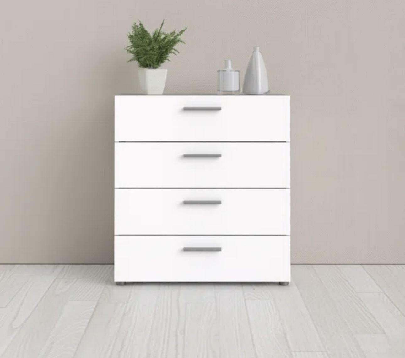 4 Drawer White Dresser 