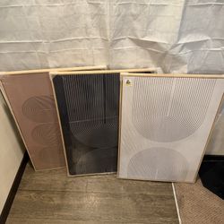 Large Framed Black And White Neutral Abstract Wall Art