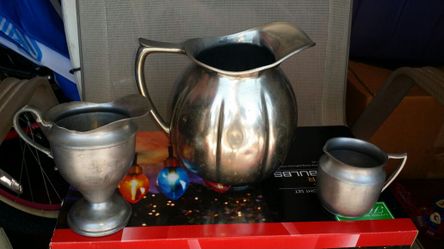Pitcher and cups.