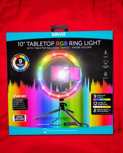 NEW 10" Tabletop RPB Ring Light With Ballhead Tripod & Phone Holder