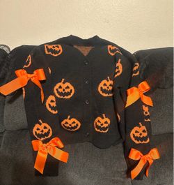 Black and orange pumpkin sweater