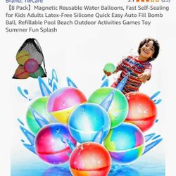 New!!! 8 Magnetic Refillable Water Balloons. Easy To Fill And Fun For Everyone. See Photos. Great Price. Cash And Pickup Only