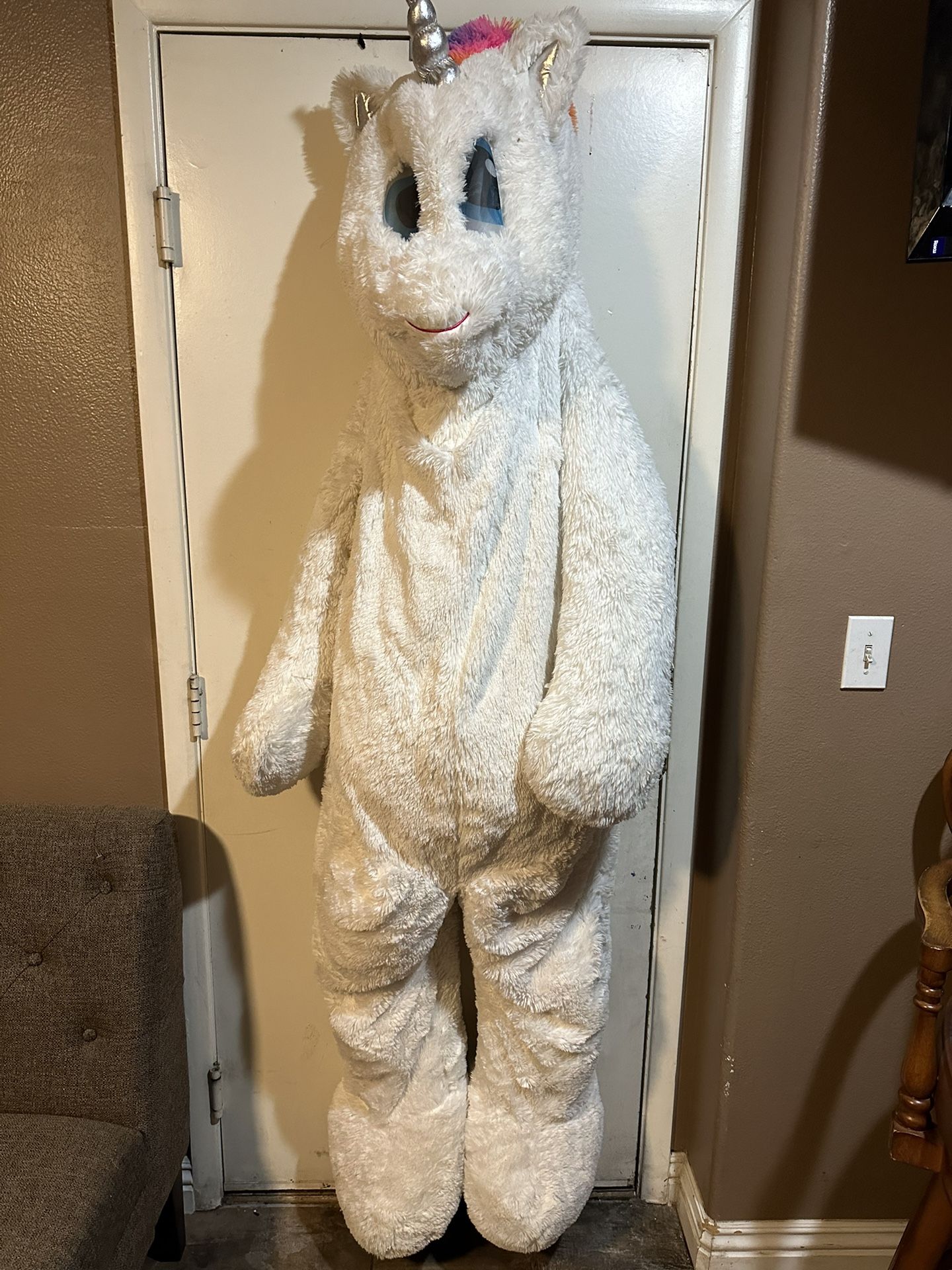 Unicorn Mascot Men's Or Women Halloween Fancy-Dress Costume for Adult, One Size  