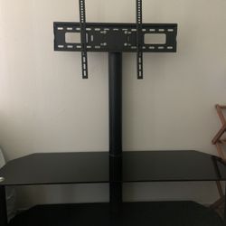 TV stand with 2 layer glass top 