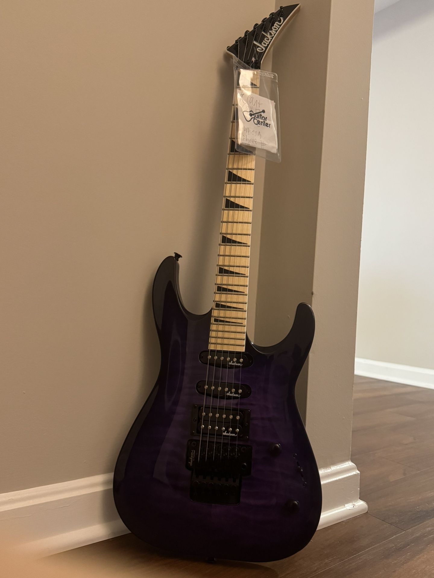 Jackson JS34Q Dinky DKAM Electric Guitar Transparent Purple