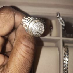 Silver And Diamond Ring