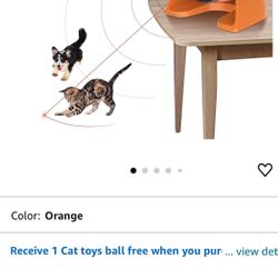 Cat Laser Toys Motion Acticated Responsive Interactions, Mix Fast & Slow Laser Game (Orange)