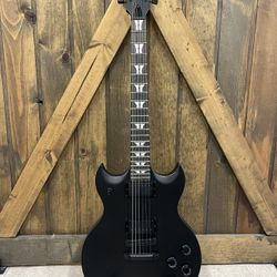 Woodrite Warlord 6 String Electric Guitar Matte Black *5420