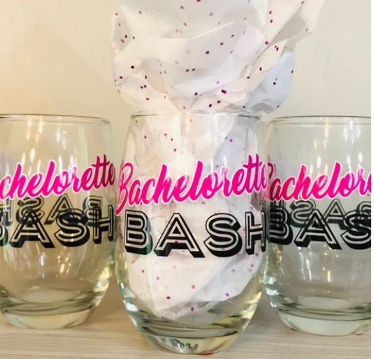 Bachelorette Bash Stemless Wineglass