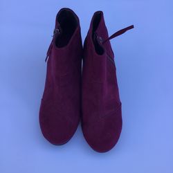 Burgundy Womens Ankle Boots 