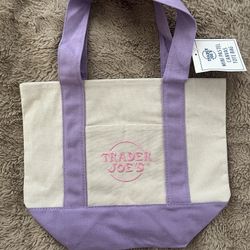 Trader Joes Mini Tote Bag Purple 